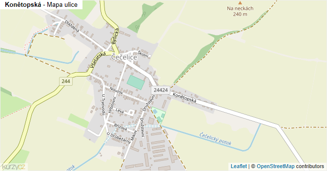 Konětopská - mapa ulice