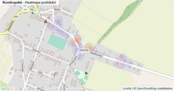 Konětopská - mapa podnikání