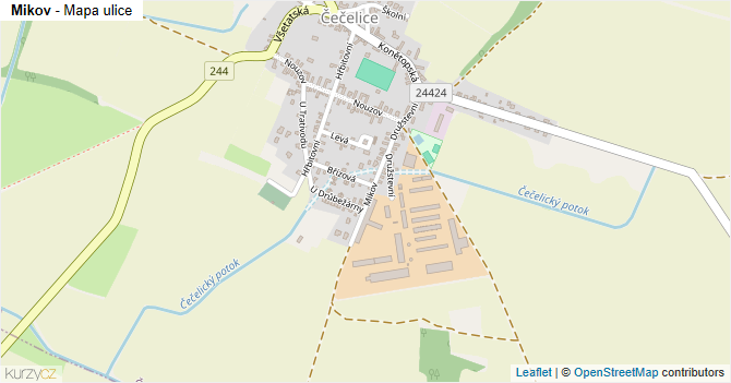 Mikov - mapa ulice