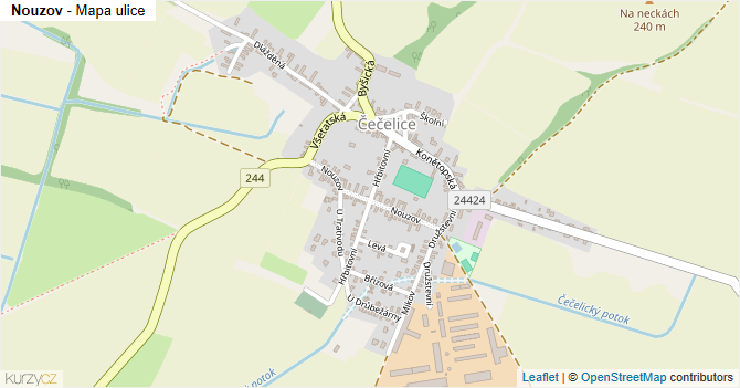 Nouzov - mapa ulice