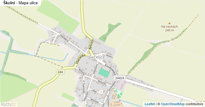 Školní - mapa ulice