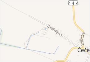 U Kapličky v obci Čečelice - mapa ulice