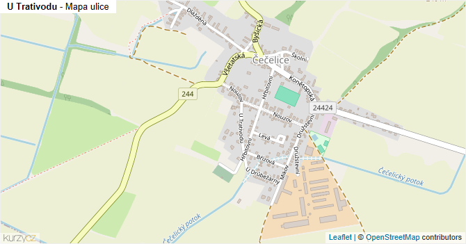 U Trativodu - mapa ulice