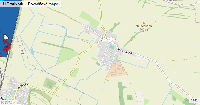 U Trativodu - záplavové mapy stoleté vody