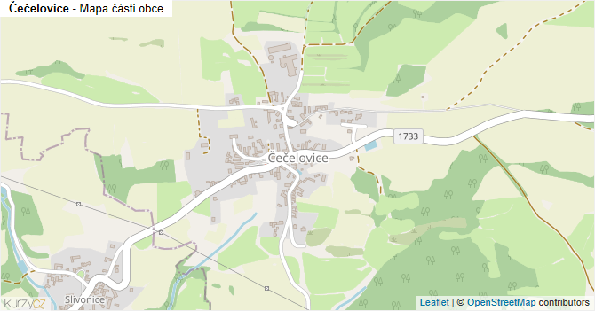 Čečelovice - mapa části obce