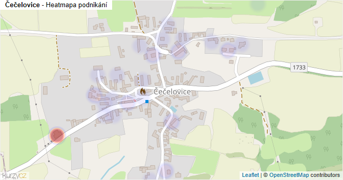 Čečelovice - mapa podnikání