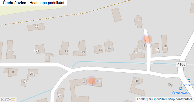 Čechočovice - mapa podnikání