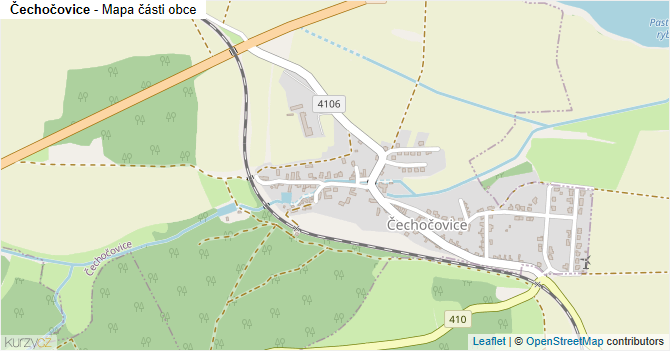 Čechočovice - mapa části obce