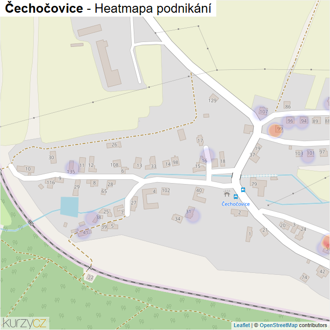 Mapa Čechočovice - Firmy v části obce.