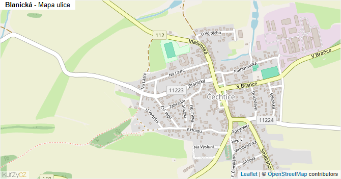 Blanická - mapa ulice
