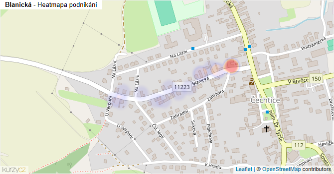 Blanická - mapa podnikání
