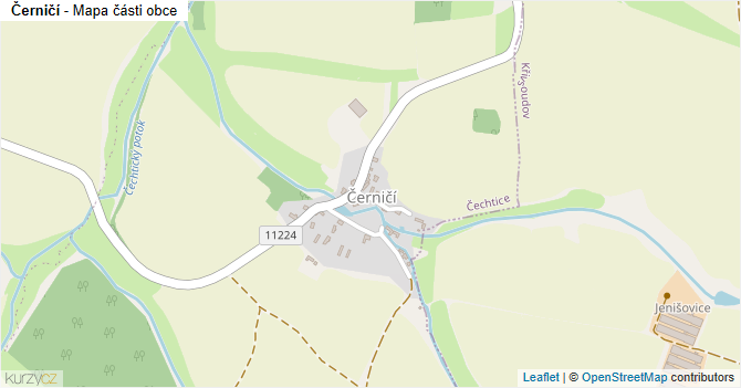 Černičí - mapa části obce