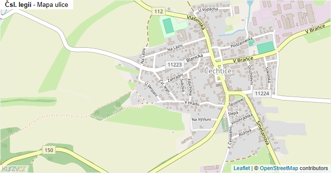 Čsl. legií - mapa ulice