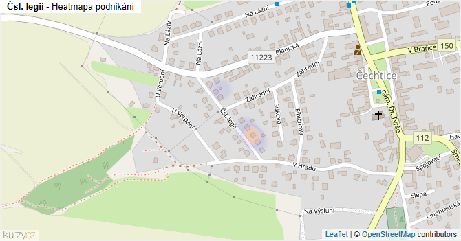 Čsl. legií - mapa podnikání