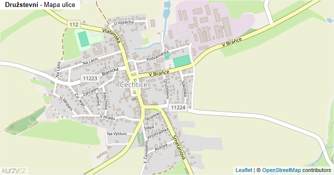 Družstevní - mapa ulice