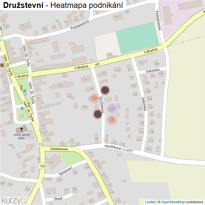 Mapa Družstevní - Firmy v ulici.