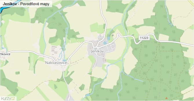 Jeníkov - záplavové mapy stoleté vody