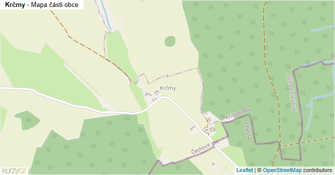 Krčmy - mapa části obce