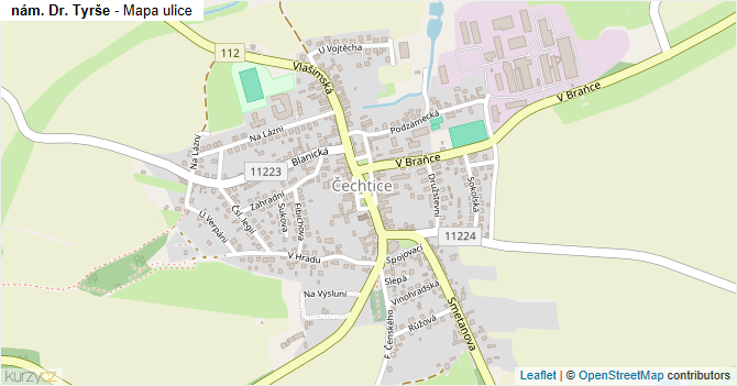 nám. Dr. Tyrše - mapa ulice