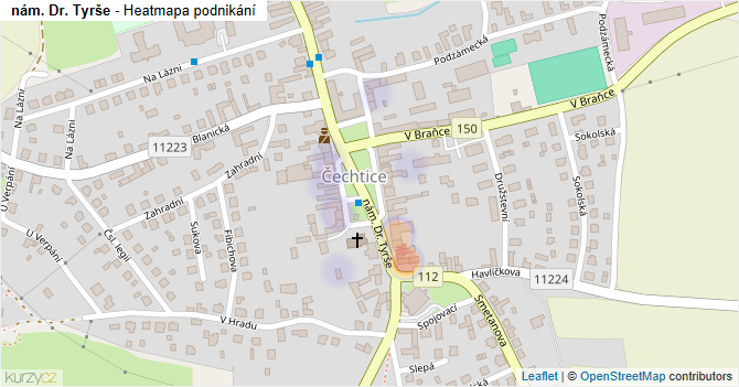 nám. Dr. Tyrše - mapa podnikání