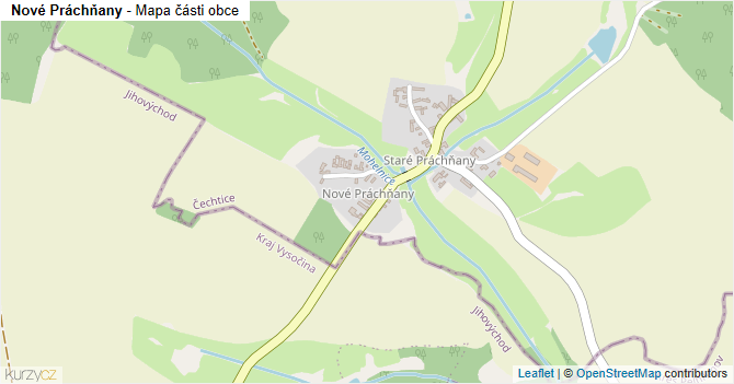 Nové Práchňany - mapa části obce