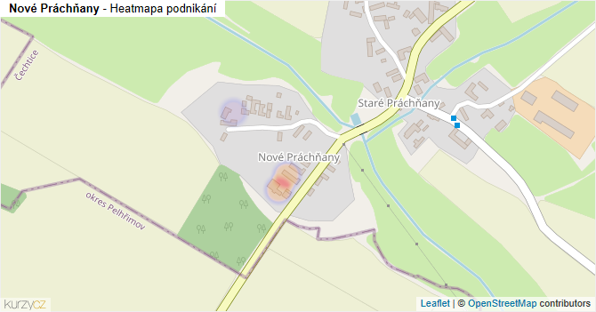 Nové Práchňany - mapa podnikání