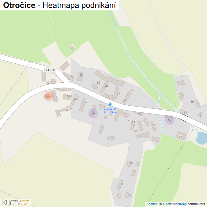 Mapa Otročice - Firmy v části obce.