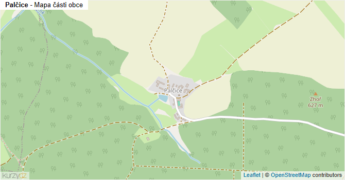 Palčice - mapa části obce