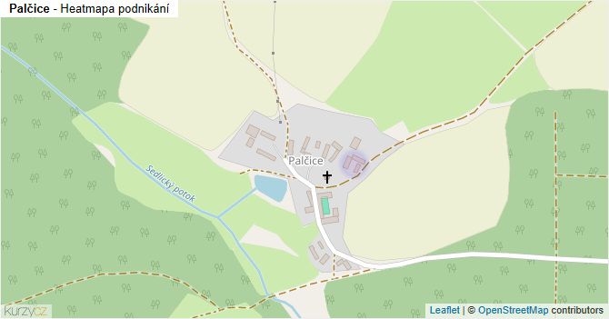 Palčice - mapa podnikání