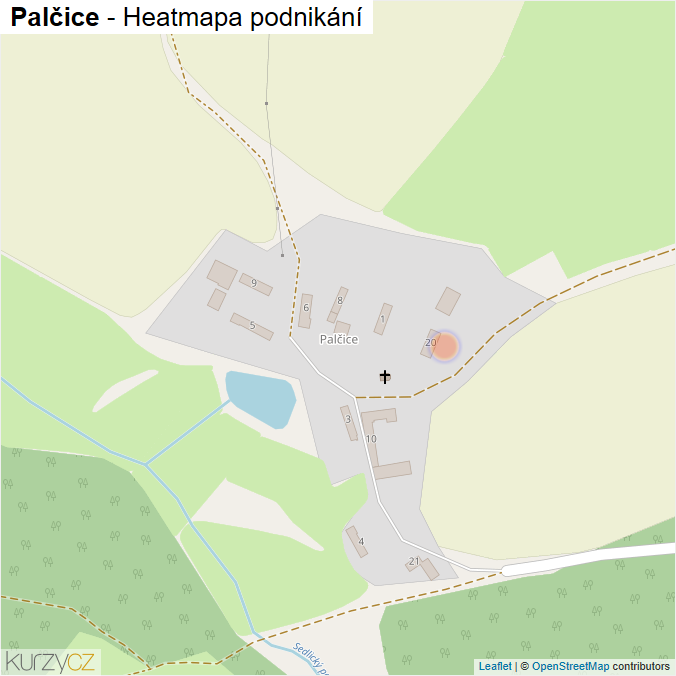 Mapa Palčice - Firmy v části obce.