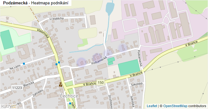 Podzámecká - mapa podnikání