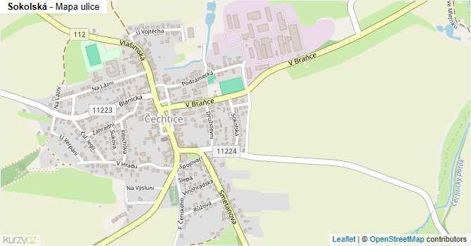 Sokolská - mapa ulice