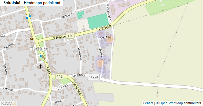 Sokolská - mapa podnikání