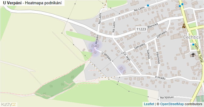 U Verpání - mapa podnikání