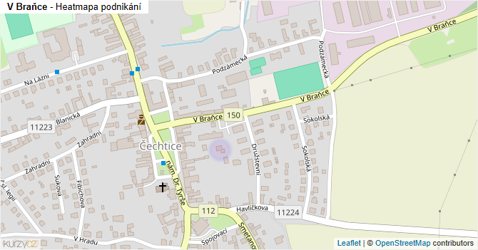 V Braňce - mapa podnikání