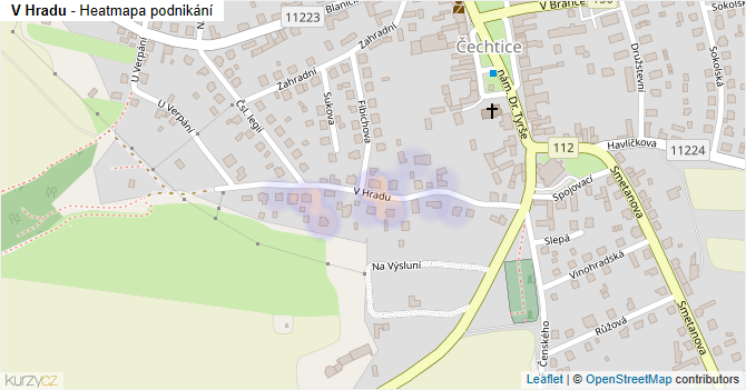 V Hradu - mapa podnikání