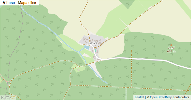 V Lese - mapa ulice