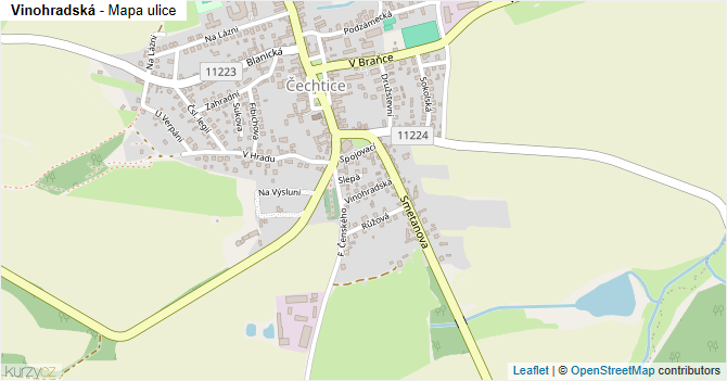 Vinohradská - mapa ulice
