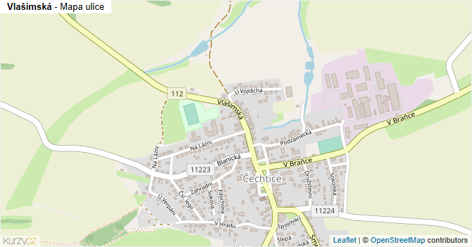 Vlašimská - mapa ulice
