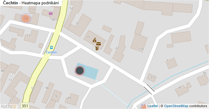 Čechtín - mapa podnikání