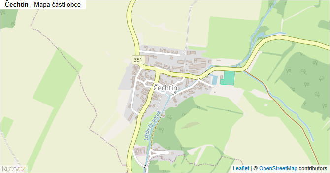 Čechtín - mapa části obce