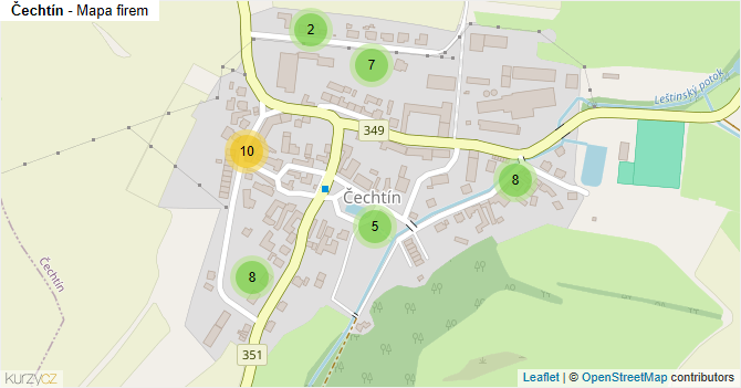 Čechtín - mapa firem