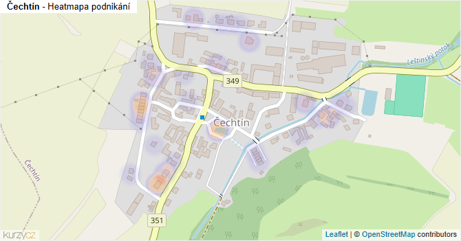 Čechtín - mapa podnikání