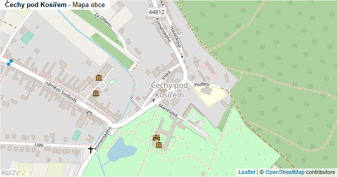 Čechy pod Kosířem - mapa obce