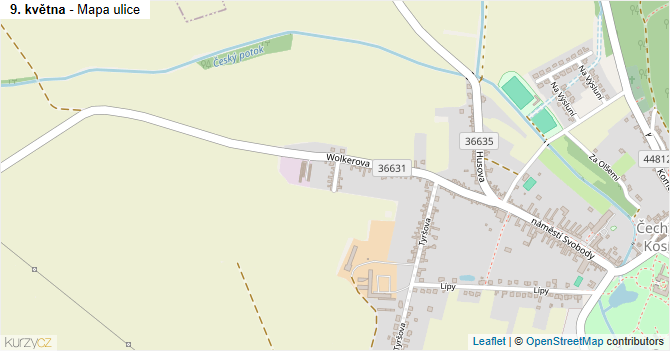 9. května - mapa ulice