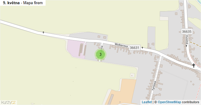 9. května - mapa firem