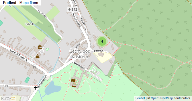Podlesí - mapa firem