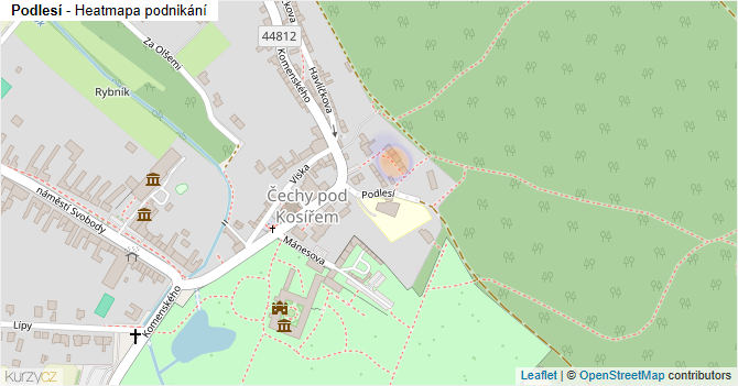 Podlesí - mapa podnikání