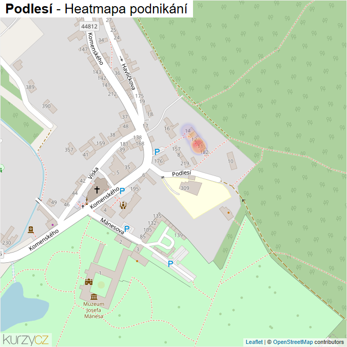 Mapa Podlesí - Firmy v ulici.