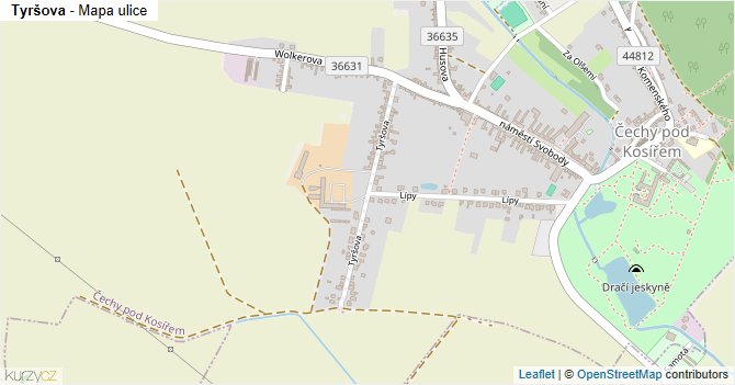 Tyršova - mapa ulice